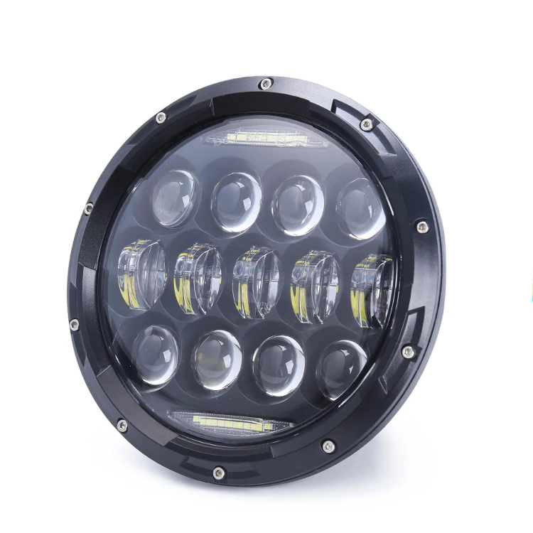 
Motorcycle lighting system 4X4 Offroad RGB 7 round led headlight High Low Beam off road 90w 7inch 