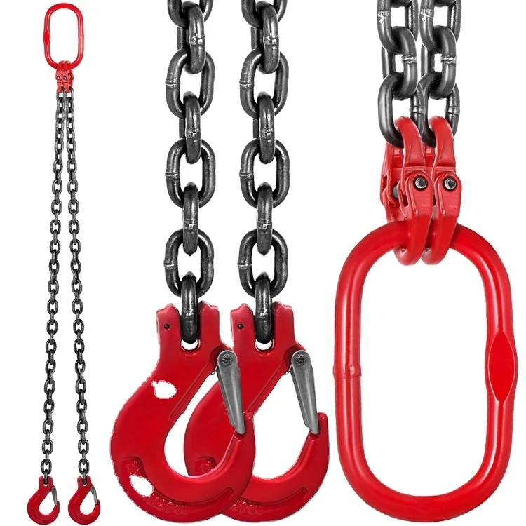 G80 Alloy Steel Lifting Chain Sling with Zinc Finish Clevis Hook for Lifting & Handling Applications