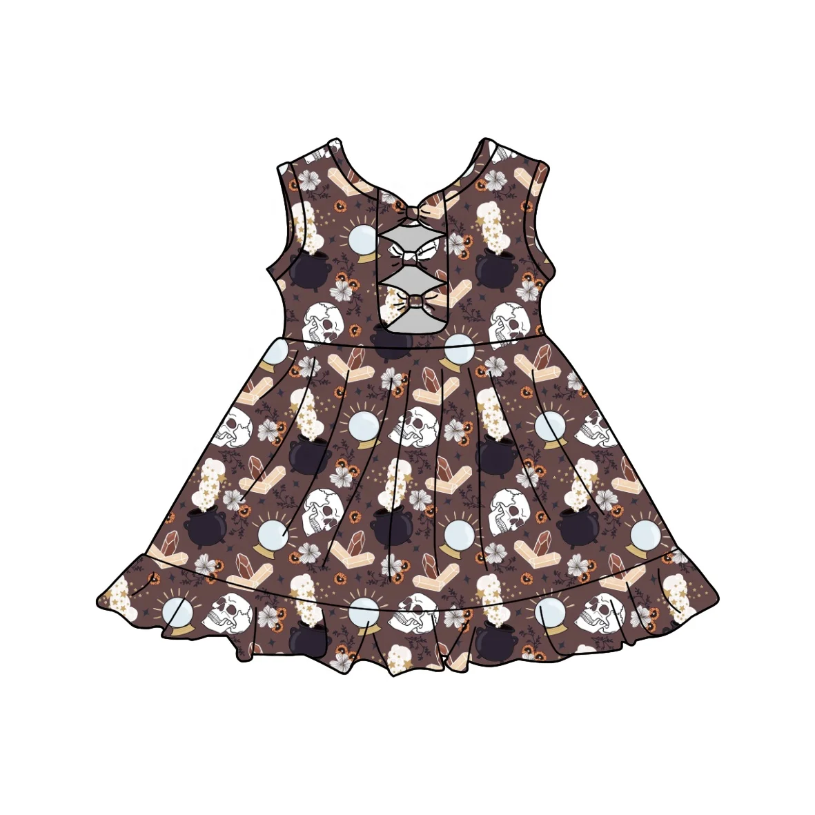 Short Sleeve Round Neck Dresses For Girls Casual Kids Frock Bow Peplum Skirt Girl July 4th Summer Dress