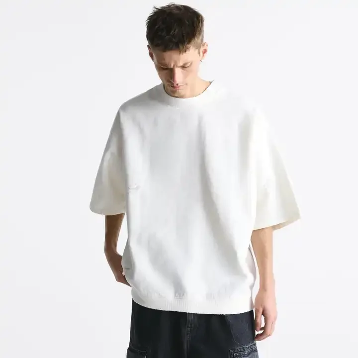 Wholesale Custom T Shirt Oversized Top Quality Summer Heavyweight T-shirt Vintage Clothing 100 Cotton White T Shirt