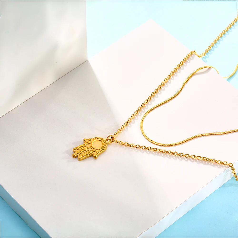 XIXI Chaine Au Cou Femme En Gros Collier Acier непригодное 18K позолоченное ожерелье из нержавеющей стали Joyeria