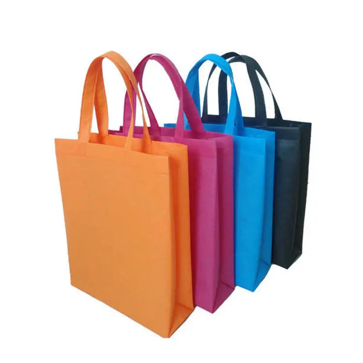 China Customized Eco Friendly Promotion Cheap Grocery colors Non Woven Reusable shopping bag wholesale bags With printed Logo