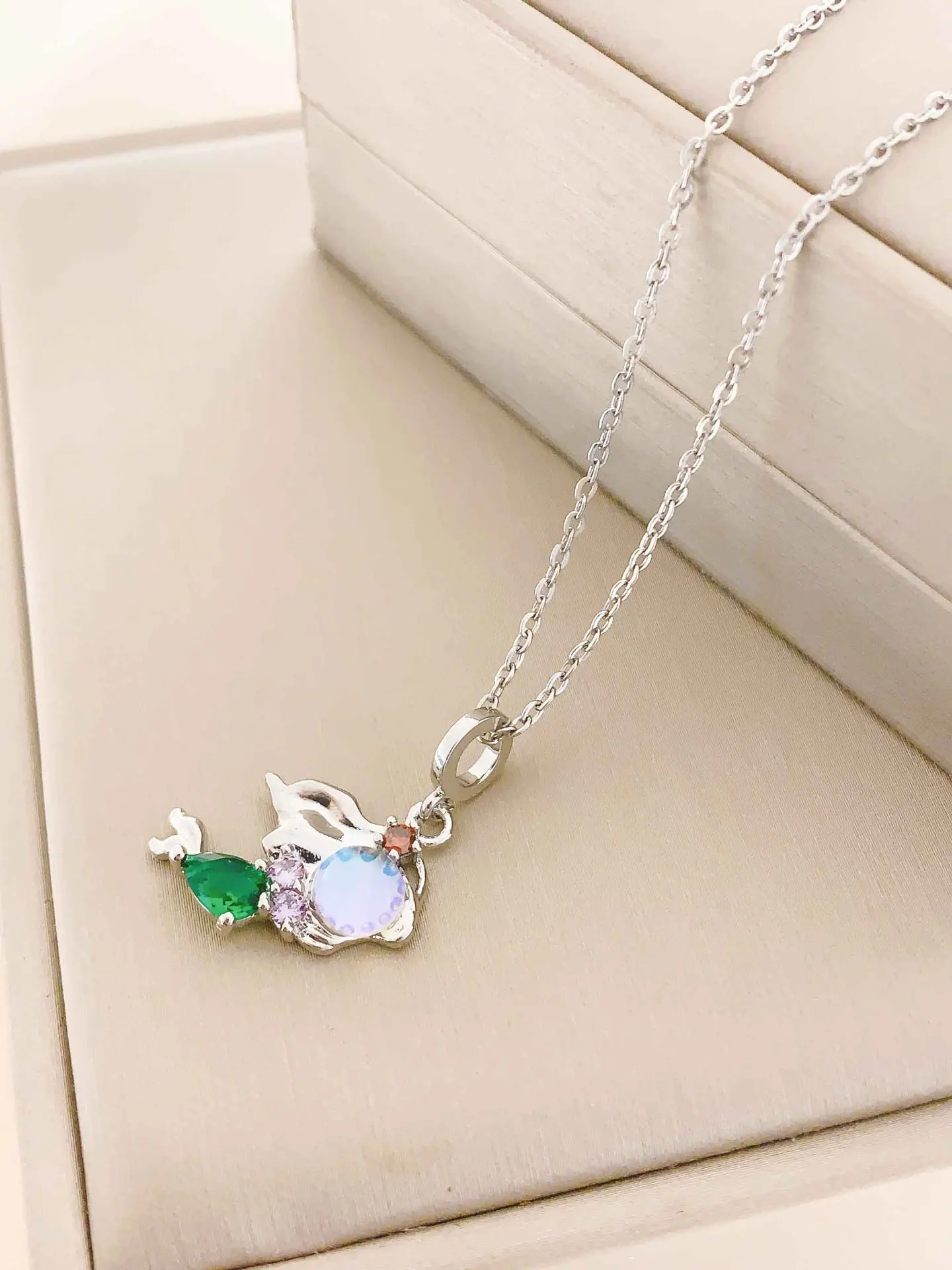 ODM Fashion Zircon Stainless Steel Pendant Necklace Cute Little Fairy Princess Necklace For Girl