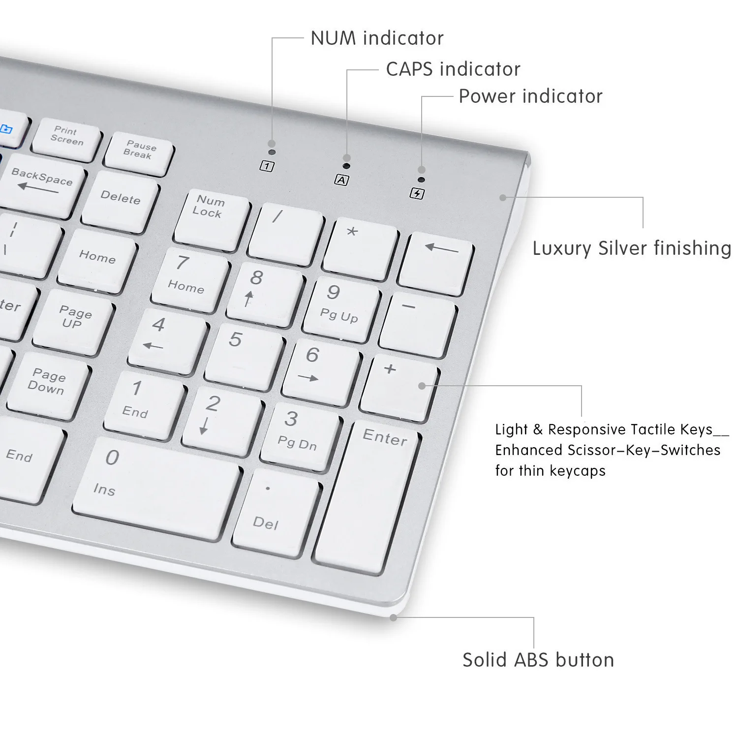 2.4G Wireless Silent Keyboard and Mouse Mini Multimedia Full-size Keyboard Mouse Combo Set For Notebook Laptop Desktop PC