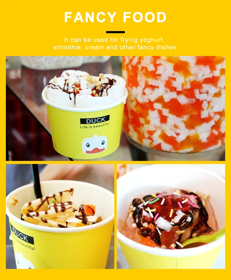 Машина для приготовления мороженого машина из нержавеющей стали жареного йогурта коммерческого напитков в рулонах