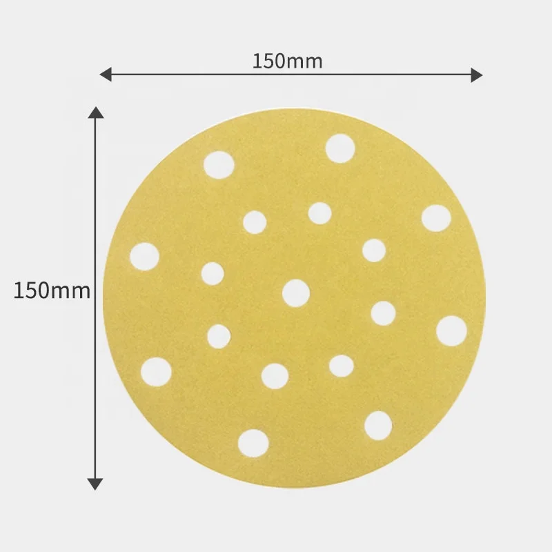 100 Pieces Of 3m 6 Inch 17-hole Sandpaper Car Putty Grinder Round Flocking 150mm