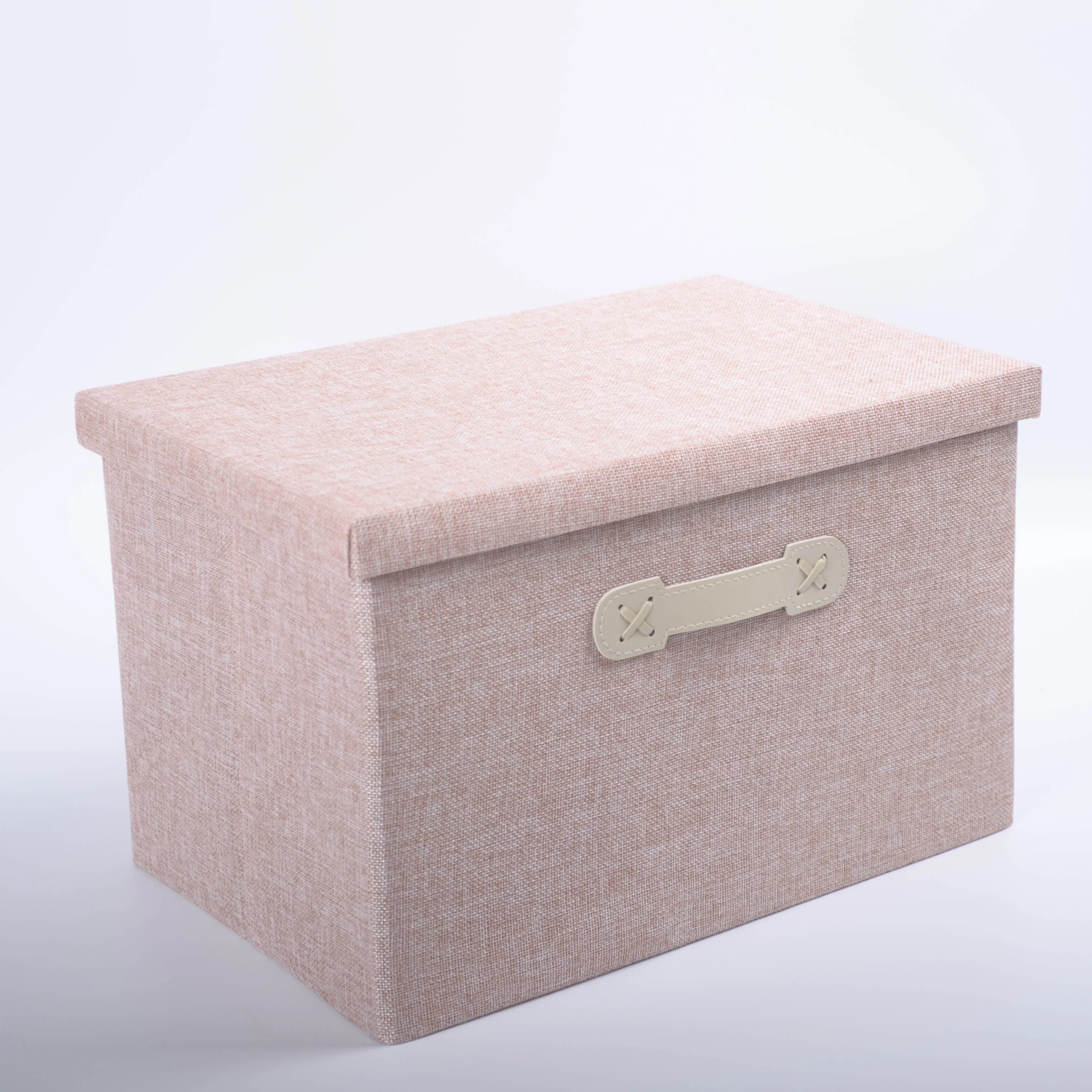 High quality foldable fabric basket hand woven gift fabric clothing organizer basket with lid