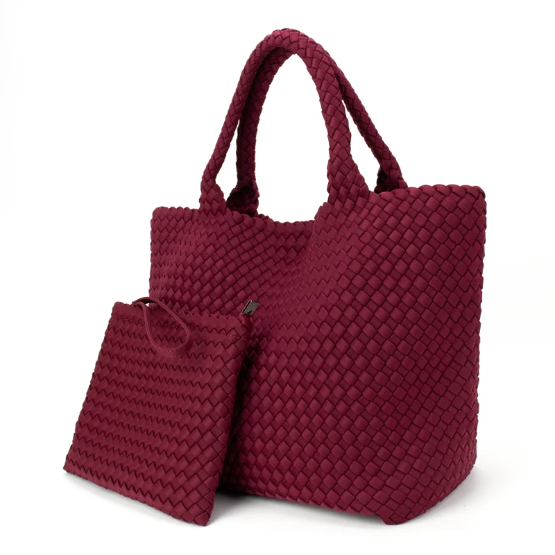 Custom wholesale 2024 new luxury designer hand bags famous brands Fashion Vintage PU leather Woven handbags for women