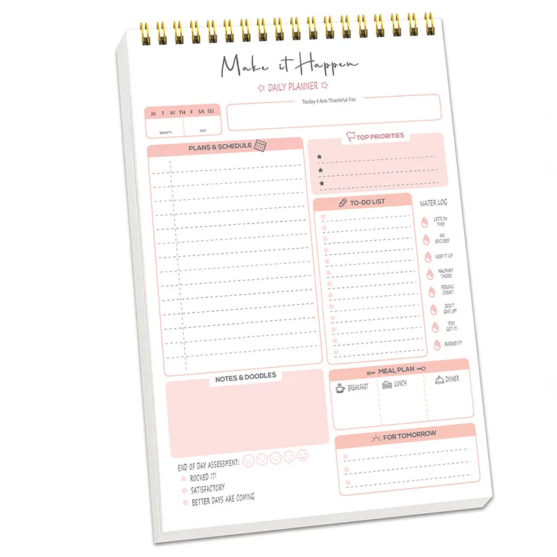 A5 English Schedule Book Retro simple daily weekly time management plan notes