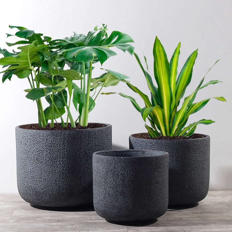 Home Garden Pots Planters Manufacturer Wholesale Indoor Outdoor Plant Pots Fiber Clay Pot for Plants