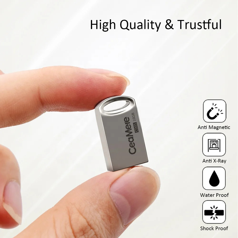 Ceamere CM-CD05 Original  Metal USB 2.0 64GB Drives Memory Stick 8GB 16GB 128GB Mini Metal  Pendrive 64GB USB Flash Drive