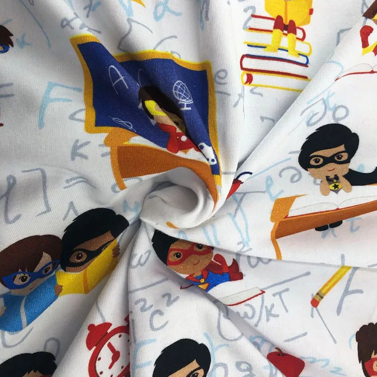 Factory Quality Single Jersey 95/5 Cotton Spandex Textile Fabric For Children No MOQ