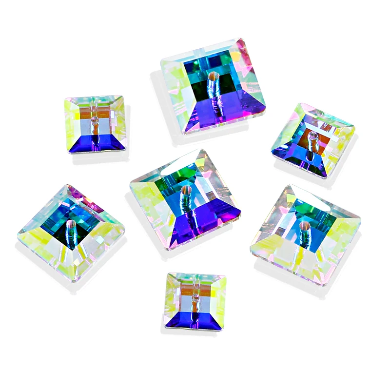 Оптовая продажа, пришить плоскую заднюю часть с одним отверстием, 4031 квадратные кристаллы Lochrose для одежды