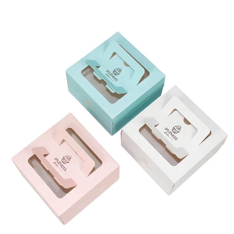 Wholesale Cheap Food Grade Tall Handle Custom Paper Gift Cake Box With Window