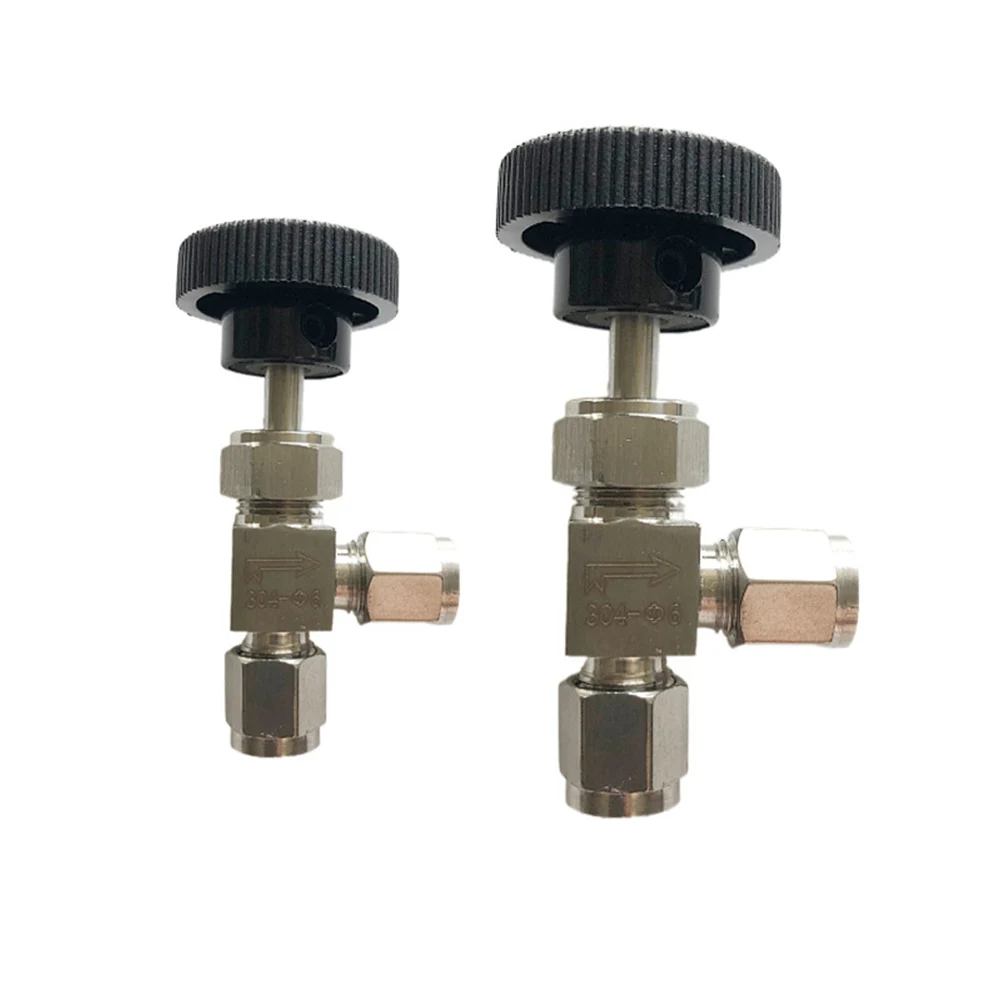 1000psi Instrument Angle Needle Valve Double Ferrule Compression Stainless Steel SS304 Needle Valve