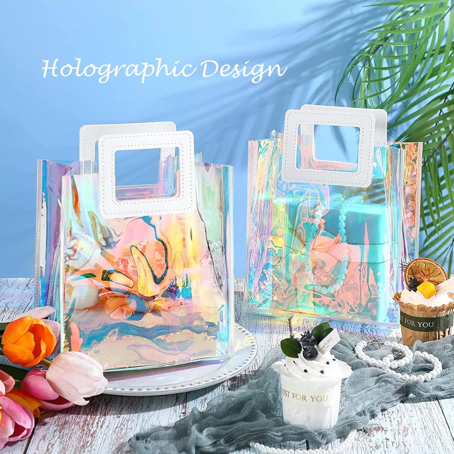 Custom Women Clear Tote Bag Waterproof PVC  Shopper Fashion Shoulder Shopping Transparent Jelly plastic bag