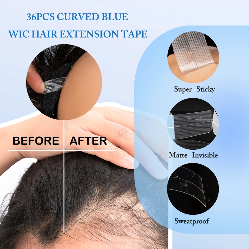 Human Hair Wig with Lace Front Toupee Tape Double Sided CC Counter Tape Hair Extension Tool