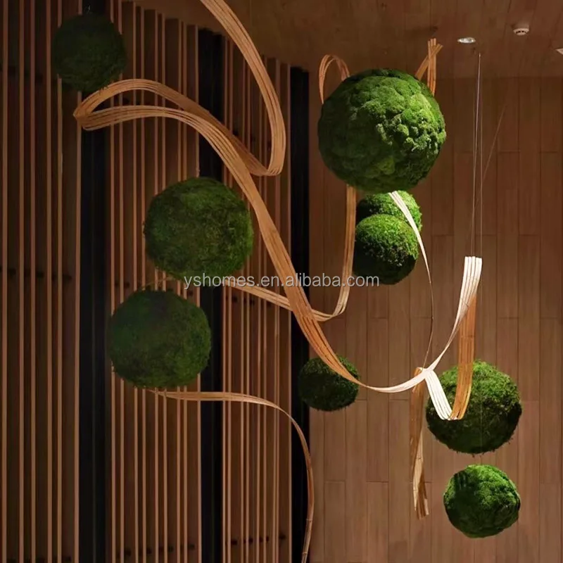 Simulation moss ball hanging decoration artificial plant ceiling space decoration wedding decoration