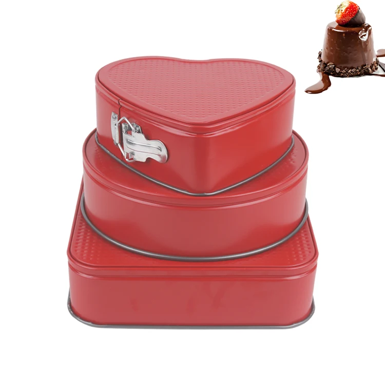 Carbon steel pizza cake tray Baking mold Square center 3 piece set non-stick baking tray