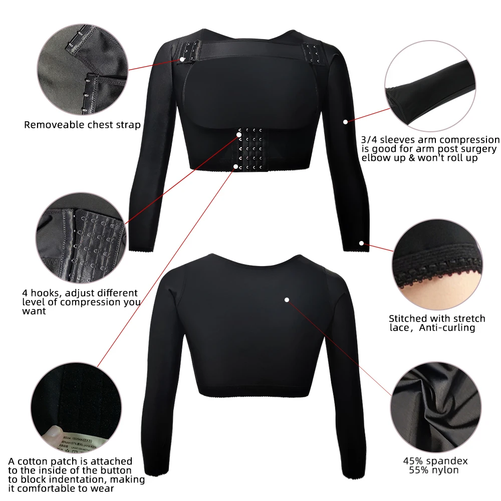 Wholesale Compression Sleeves Arm Upper Shape Post Surgery Tops Colombian Fajas Shapewear