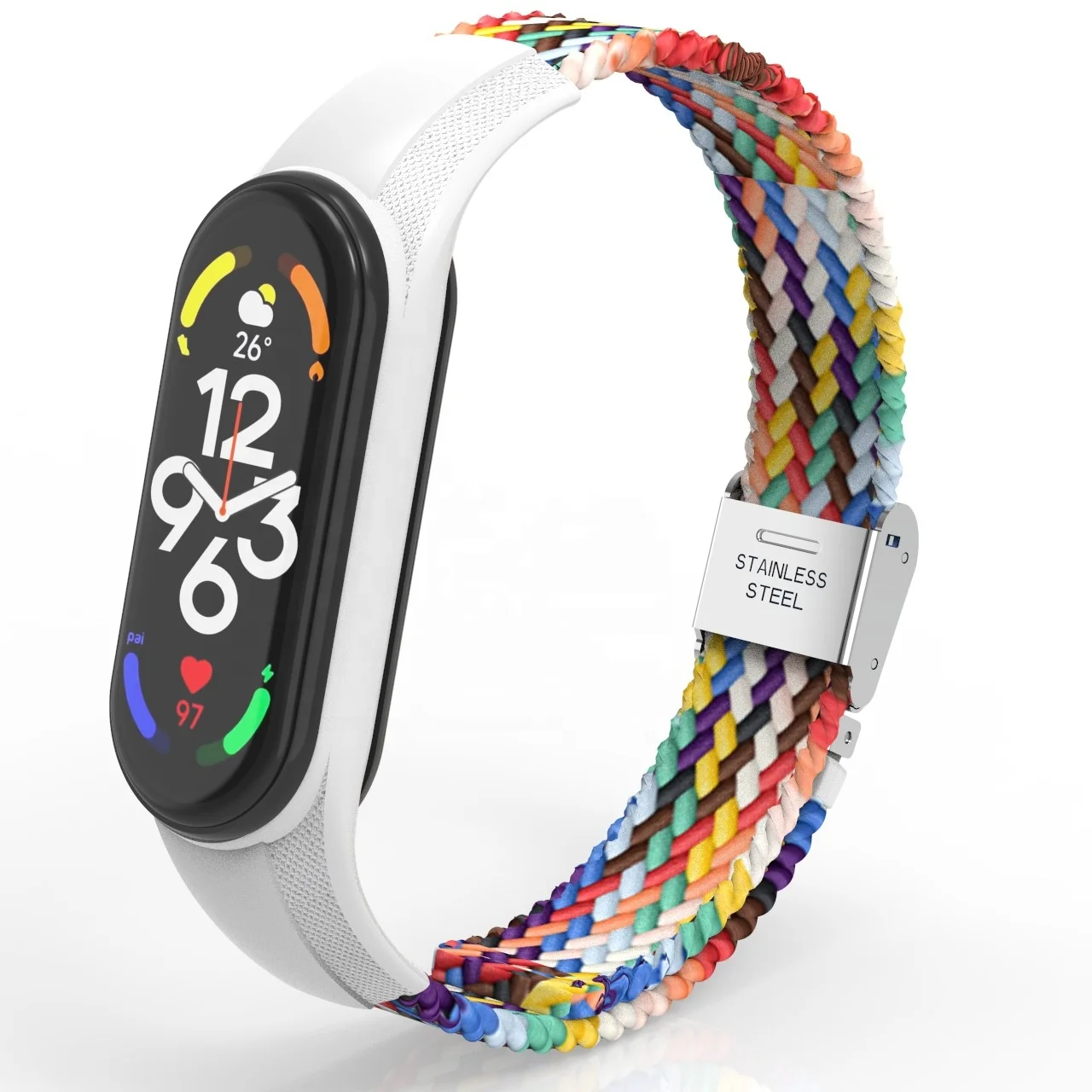 BOORUI  Weaving adjustable buckles mi band 7 straps for xiaomi band 567  Watch strap replacement