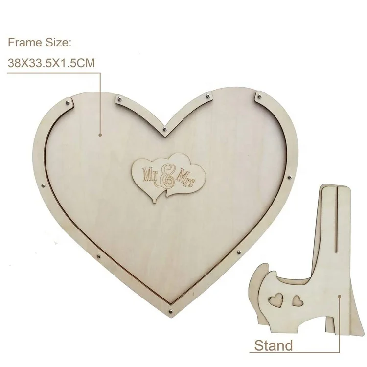 2022 New Product Top Selling Wedding Guest Book Alternative Heart Drop