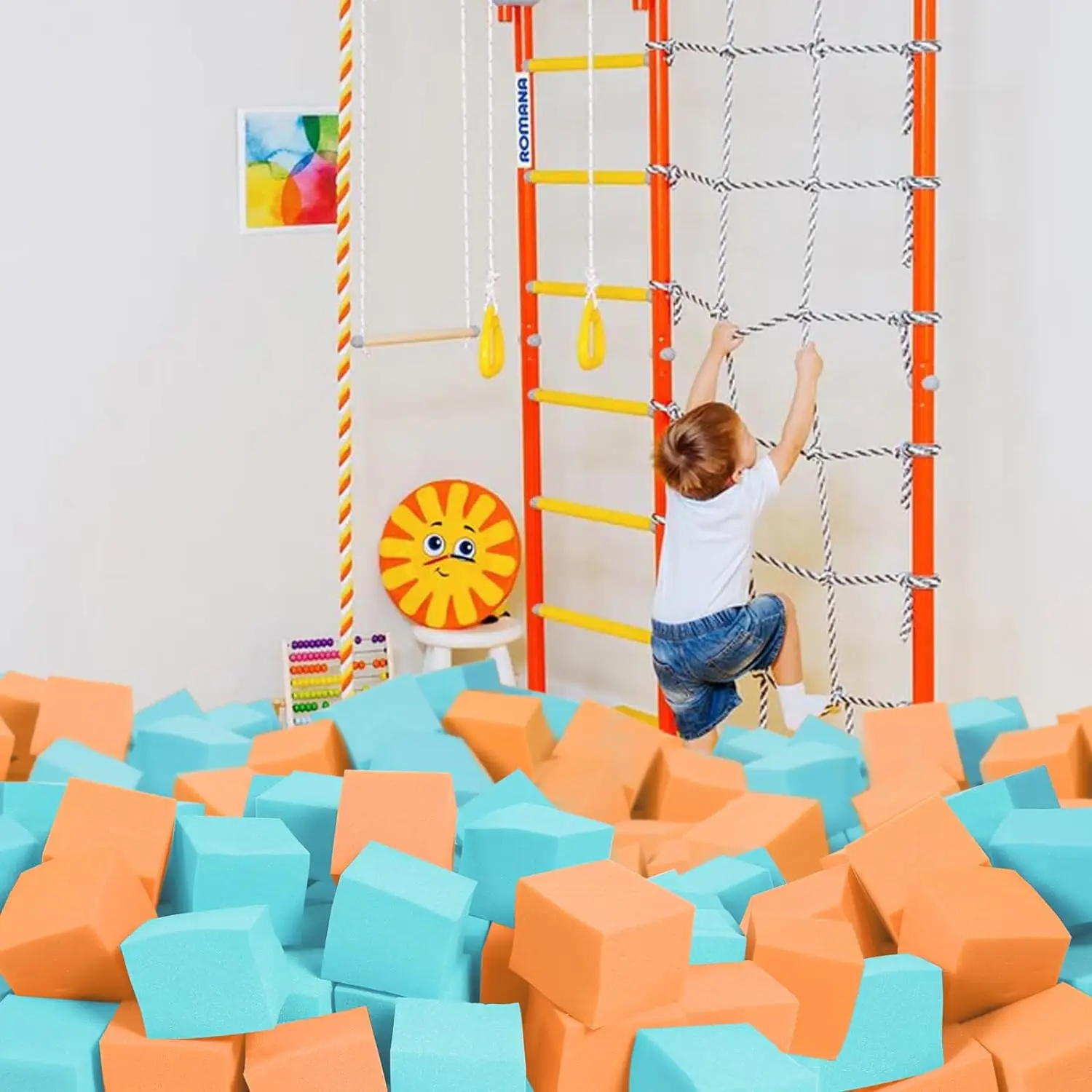 High Density Foam Pit Blocks Sponge Foam Cube Custom Logo For Indoor Trampoline Park Gymnastic Foam Pit Cubes