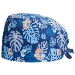 Vaulyer Cotton Working Caps With Button And Sweatband Adjustable Bouffant Hats Women Men Nurse Scrub Caps