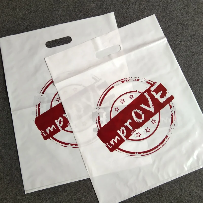 Factory Price Nice Quality Custom Logo Printing Supermarket Merchandise Carry Shopping Handle Plastic Die Cut Bag