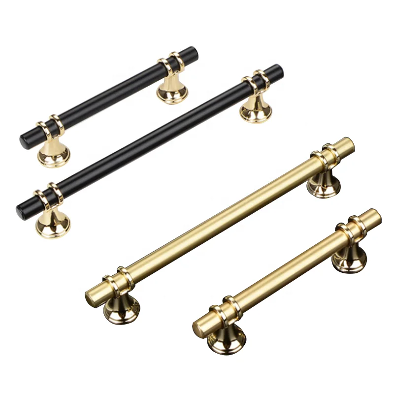 Premium luxury round pull handle rose gold black cabinet draw pull handle