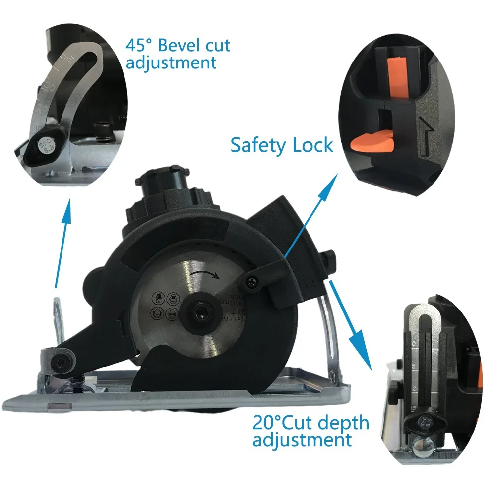 Multi-Functional Cordless Tool Kit Home Use Jig Saw Angle Grinder Chain Saw Cordless Drills Polisher Sander Bits Storage Box