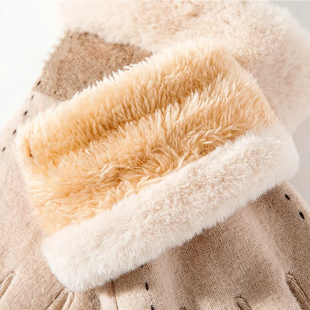 Winter Warm Cashmere Gloves Proof Wind Waterproof Lady Gloves Wholesale  Warm Thick Gloves