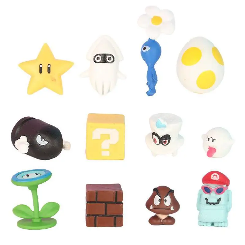 48pcs/set Plastic gift present for kid figure Mario Bros Super Mario Mario toys