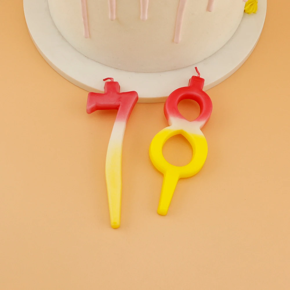 0-9 Creative Candles Number Happy Birthday Cake Topper Decoration Party Supplies