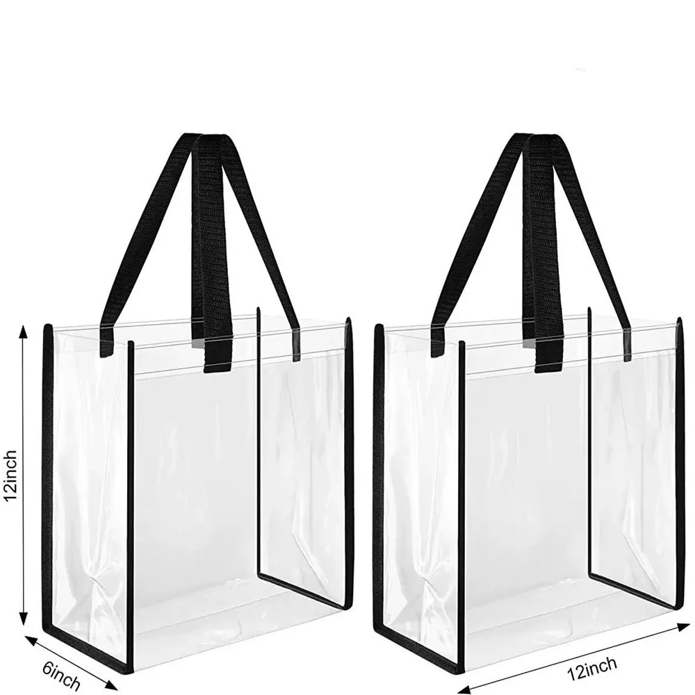 Tote Bags Pvc Plastic Tote Bag With Handles  Bulk Stadium Portable Clear Bags With  Logo