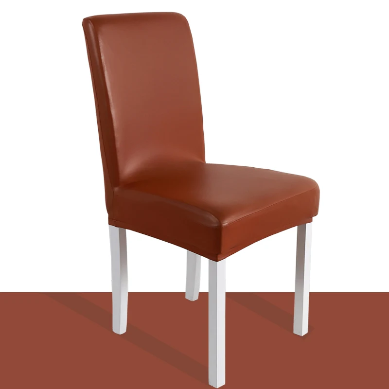 PU leather waterproof chair cover Amazon household dining short chair seat covers
