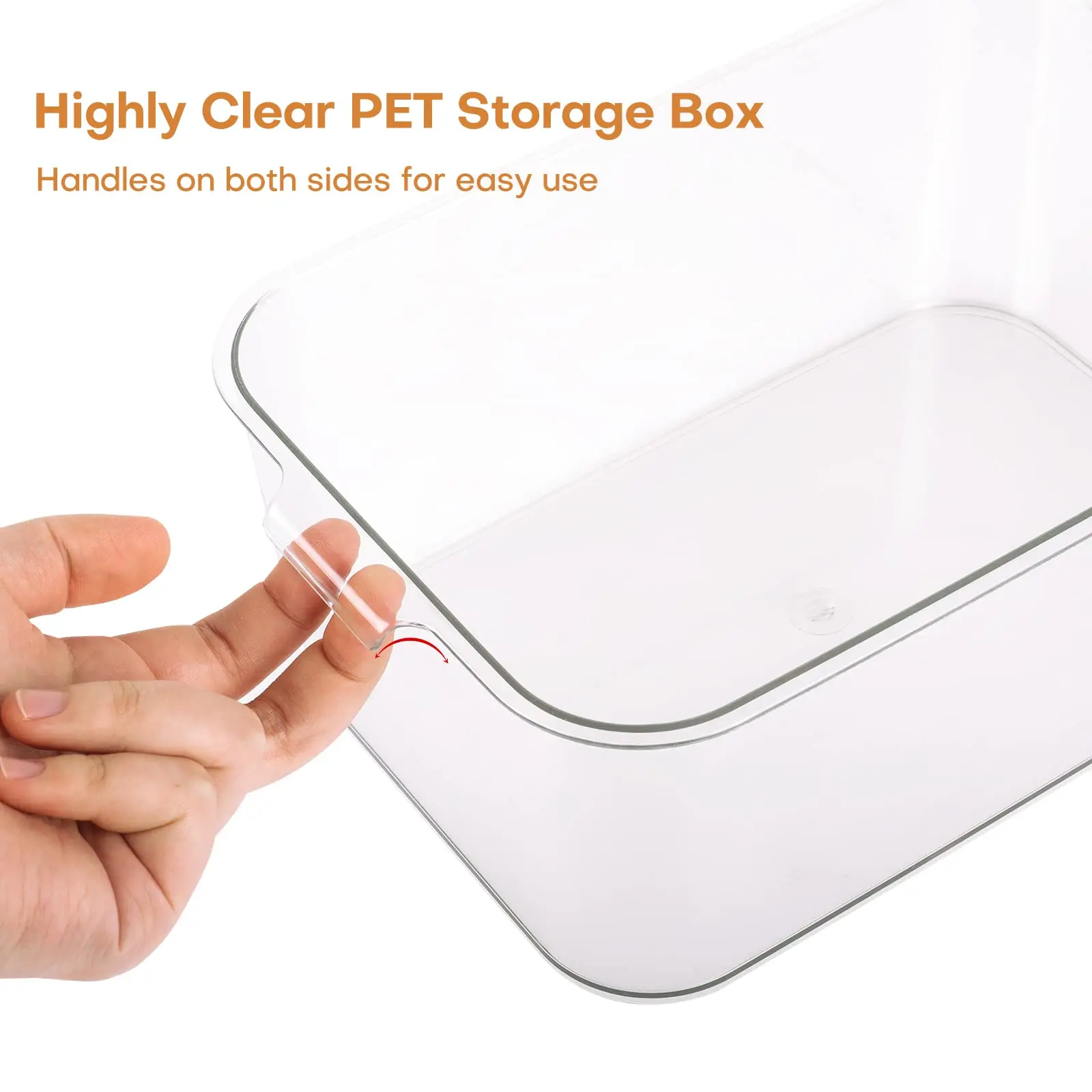 Прозрачные пластиковые контейнеры для хранения со съемными бамбуковыми крышками, ручки, Штабелируемый контейнер с крышкой для кухни, контейнер для пищевых продуктов, декоративный набор корзин