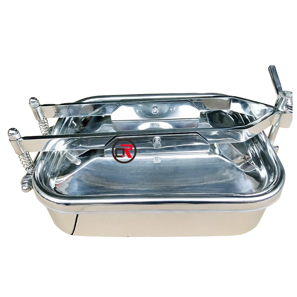 Stainless steel pressure oval inwards opening oval Rectangular manhole with single lock