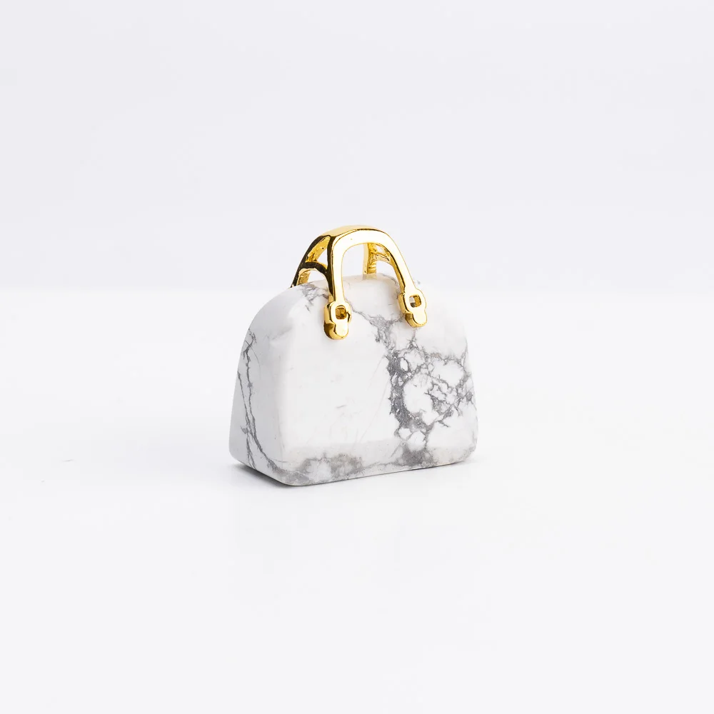 BZ JADE TIFA Factory wholesale 1 inches Mini Crystal Purse Carving - Crystal Handbag Pendant - Gemstone Purse for Gifts
