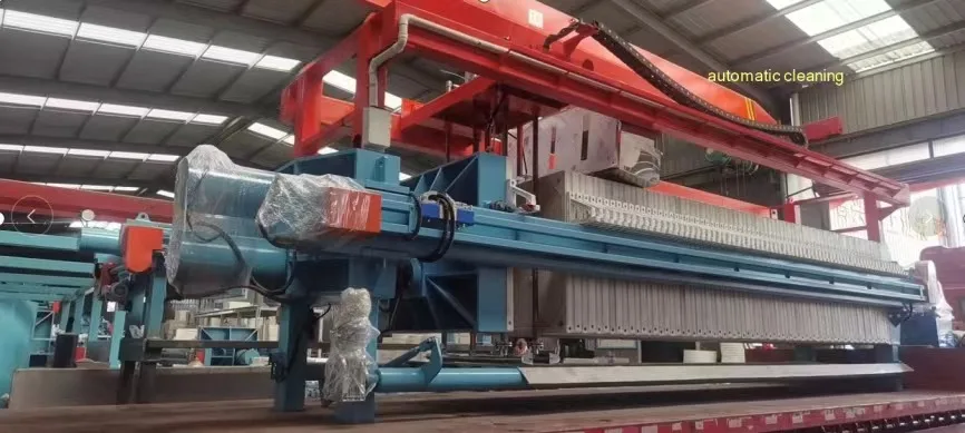 Automatic membrane filter press with auto-cloth washing device for waste water