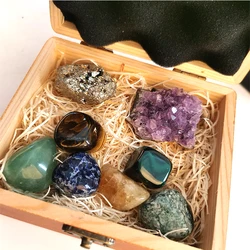 Hot sale high quality crystal seven chakras set box crystal meditation for healing