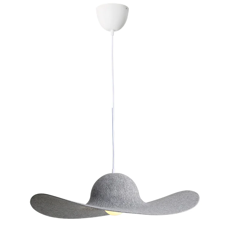Minimalist LED Pendant Light For Clothing Store Window Bedroom Creative Chandelier Fashion Straw Hat Hanging Lamp