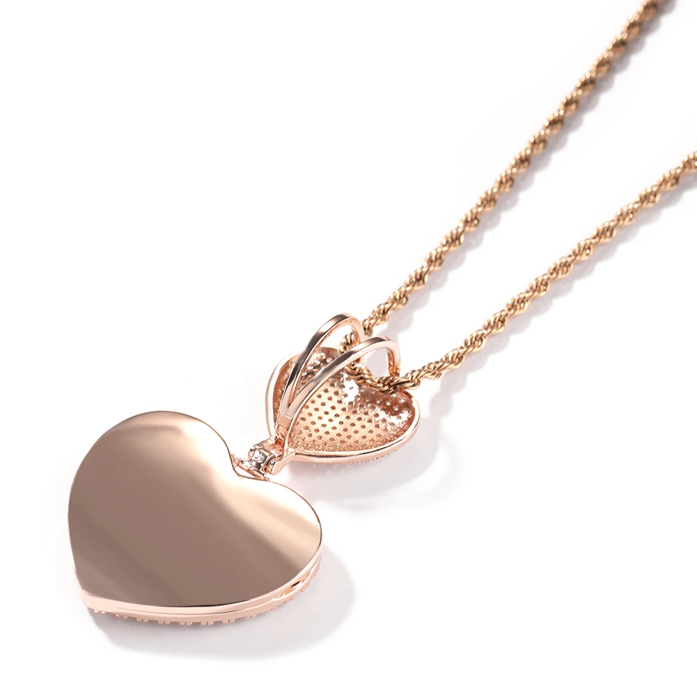 Hip Hop Personalized Custom Picture Necklace Memory Medallion Sublimation Photo Necklace Ice Out Pendant