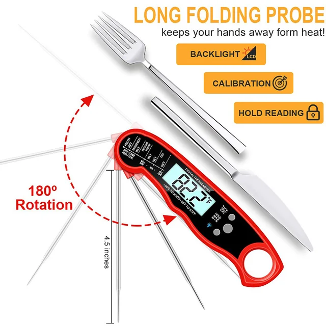 Meat thermometer food thermometer digital cooking food thermometers stainless steel probe with backlit display