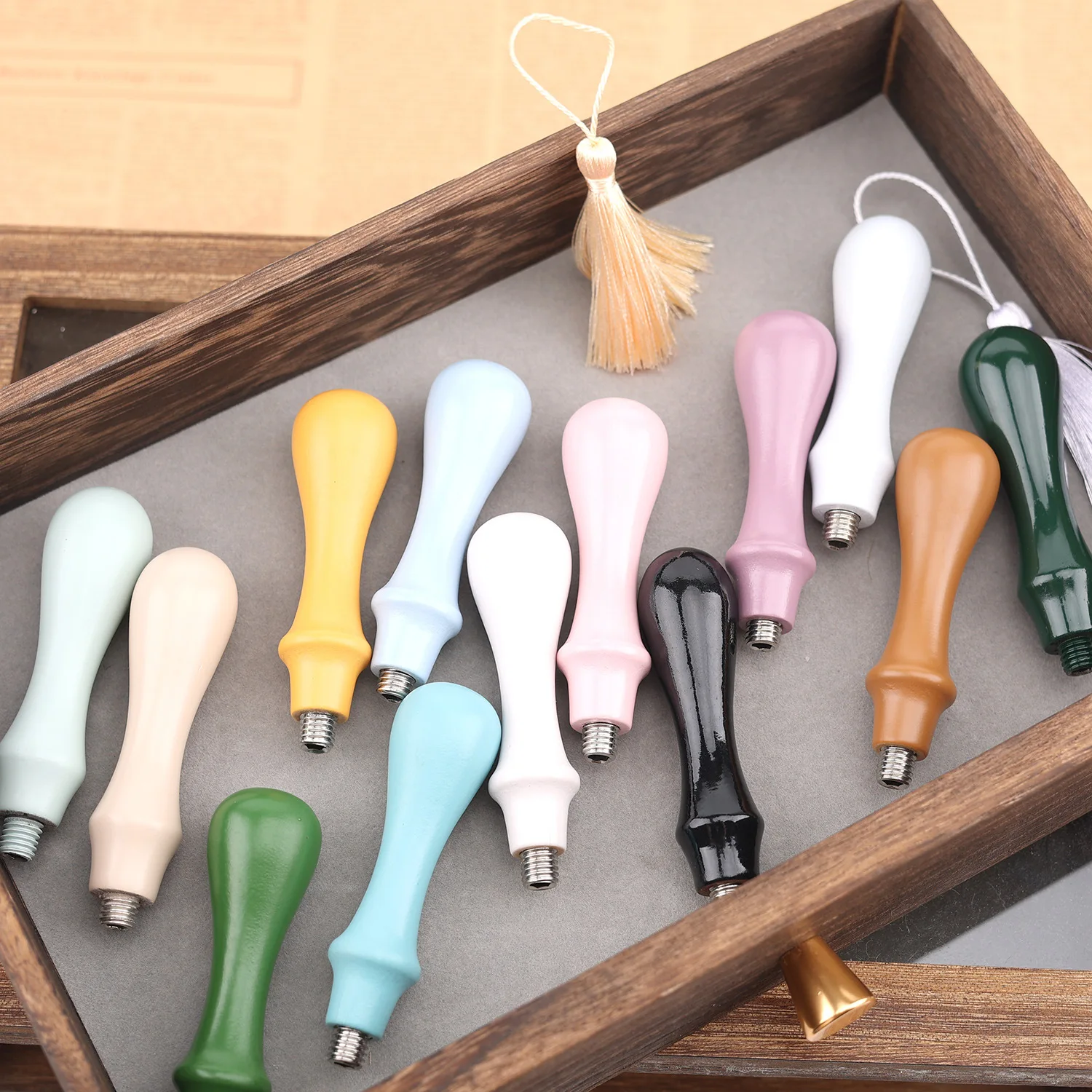 Noble  Sealing Wax Stamp Wood Handle Glue Gun Stamping For stickers letter seal