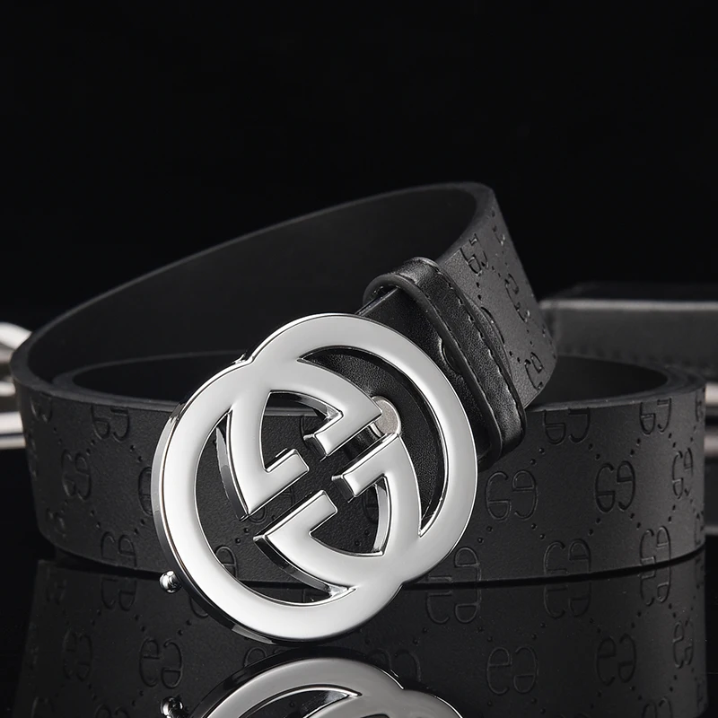 Hot sale Designer two layer cowhide  Fashion Women Belt for Men Wholesale Genuine Leather Belt