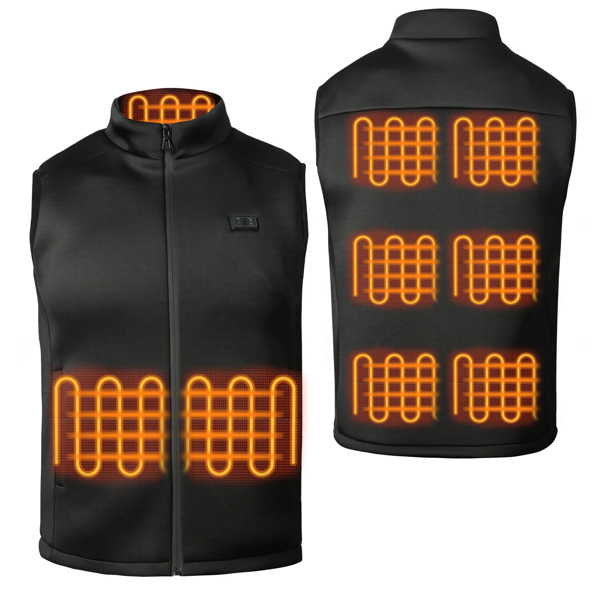 Factory Custom Design Heated Vest Dual-Control 5V2A 9 Heating Zones Rechargeable Heated Vest