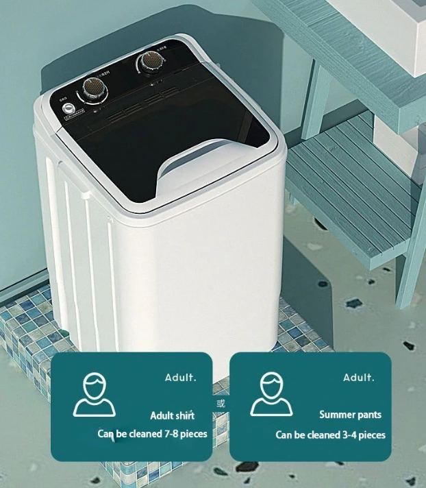 2025 New Large Single-barrel Washing Machine Home Semi-automatic Small Mini Shoe Washing Machine Magic Underwear Elution