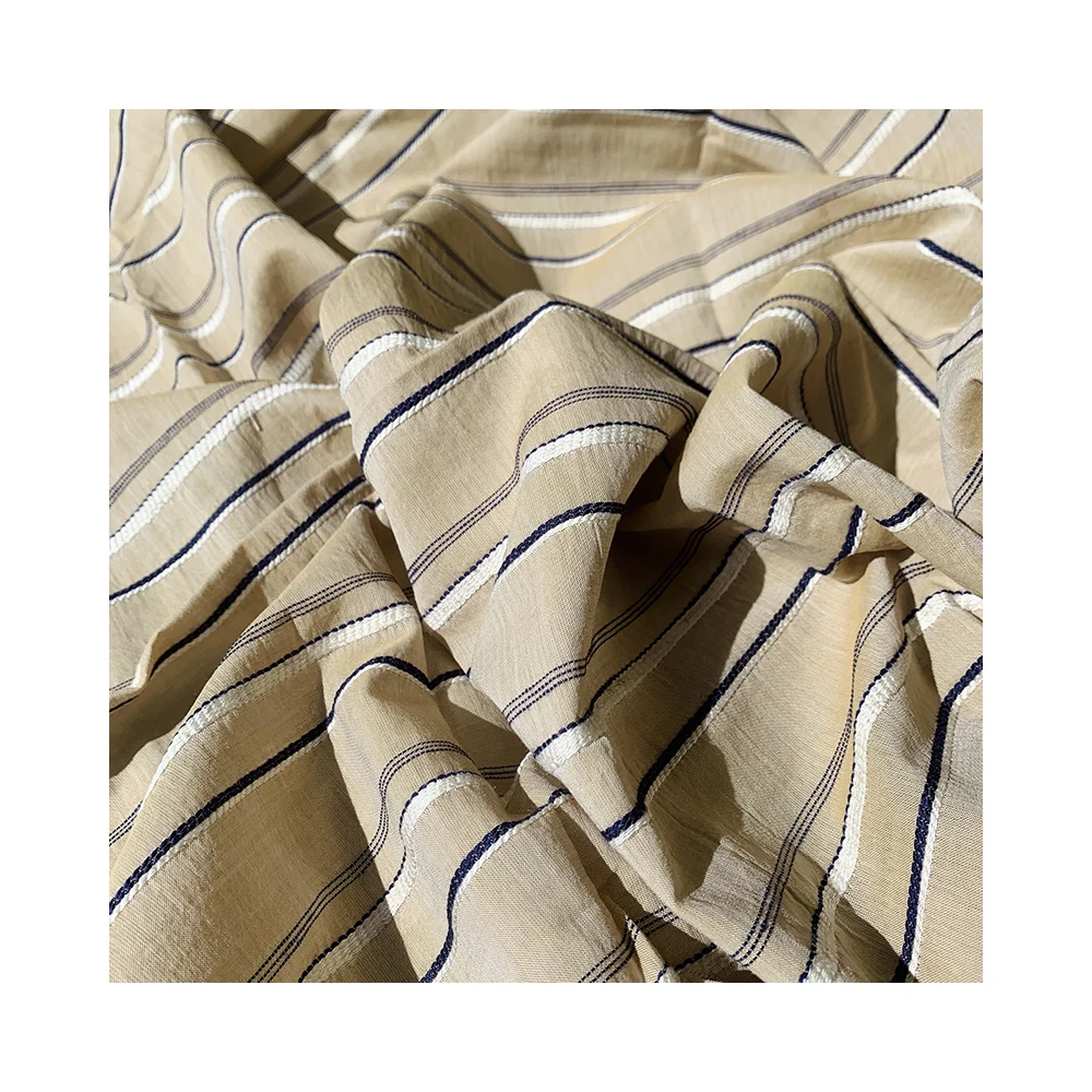 Japanese yarn dyed stripe dobby clothing linen fabric for clothes KYC666-55 D/#1