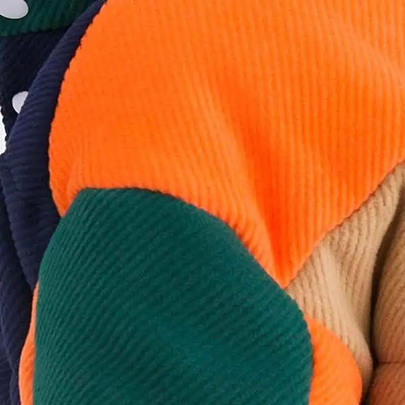 OEM Long Sleeve Color Block Patchwork Flag Pockets Corduroy Jacket